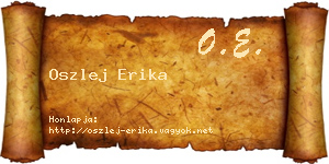 Oszlej Erika névjegykártya